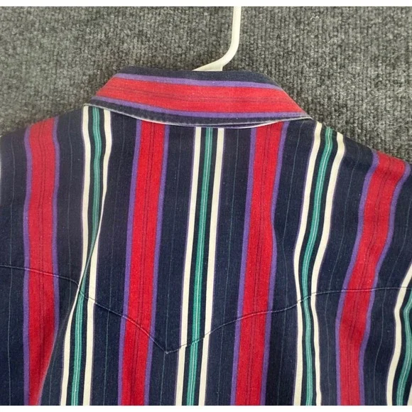 Vtg Wrangler Brushpopper Cowboy Size XL Rodeo Western stripe/ color block 90s